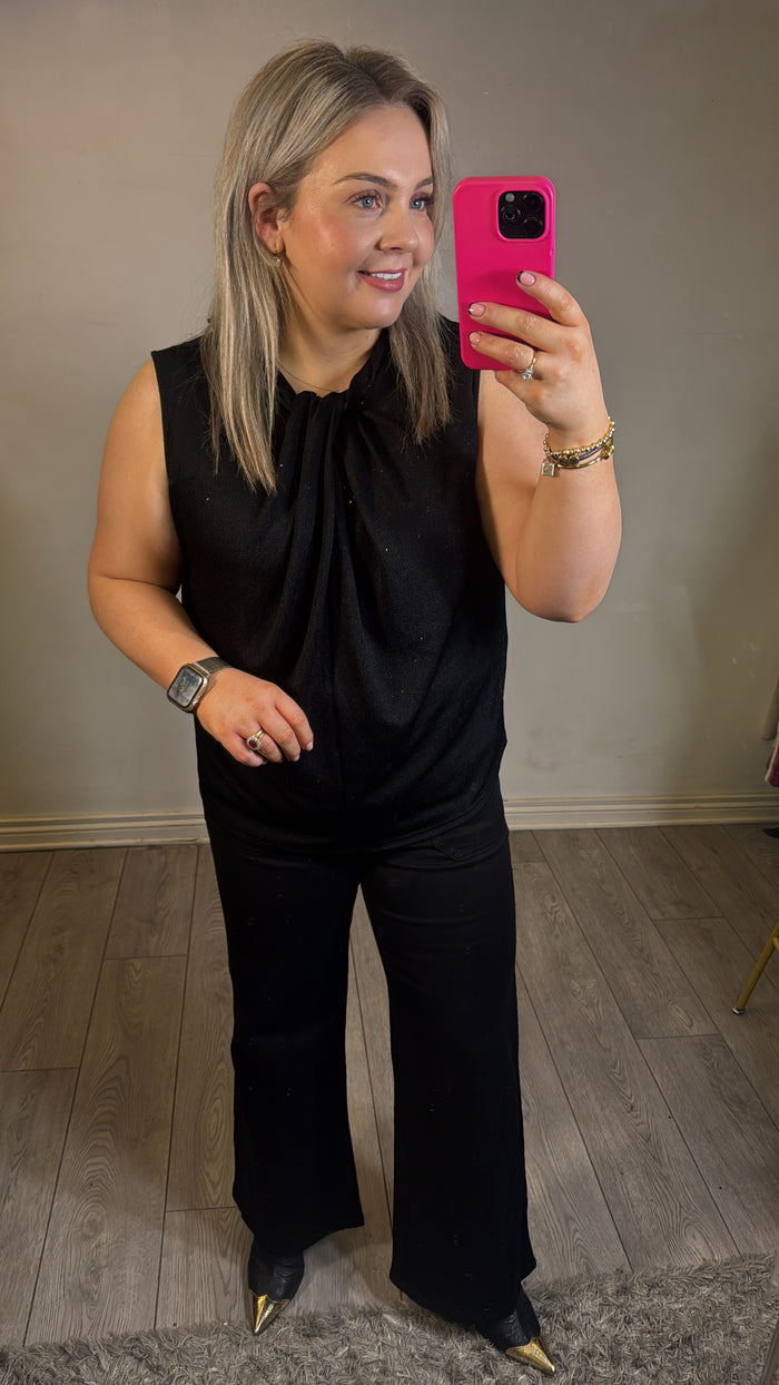 Toxik Highwaisted Black Wide Leg Flared Jeans