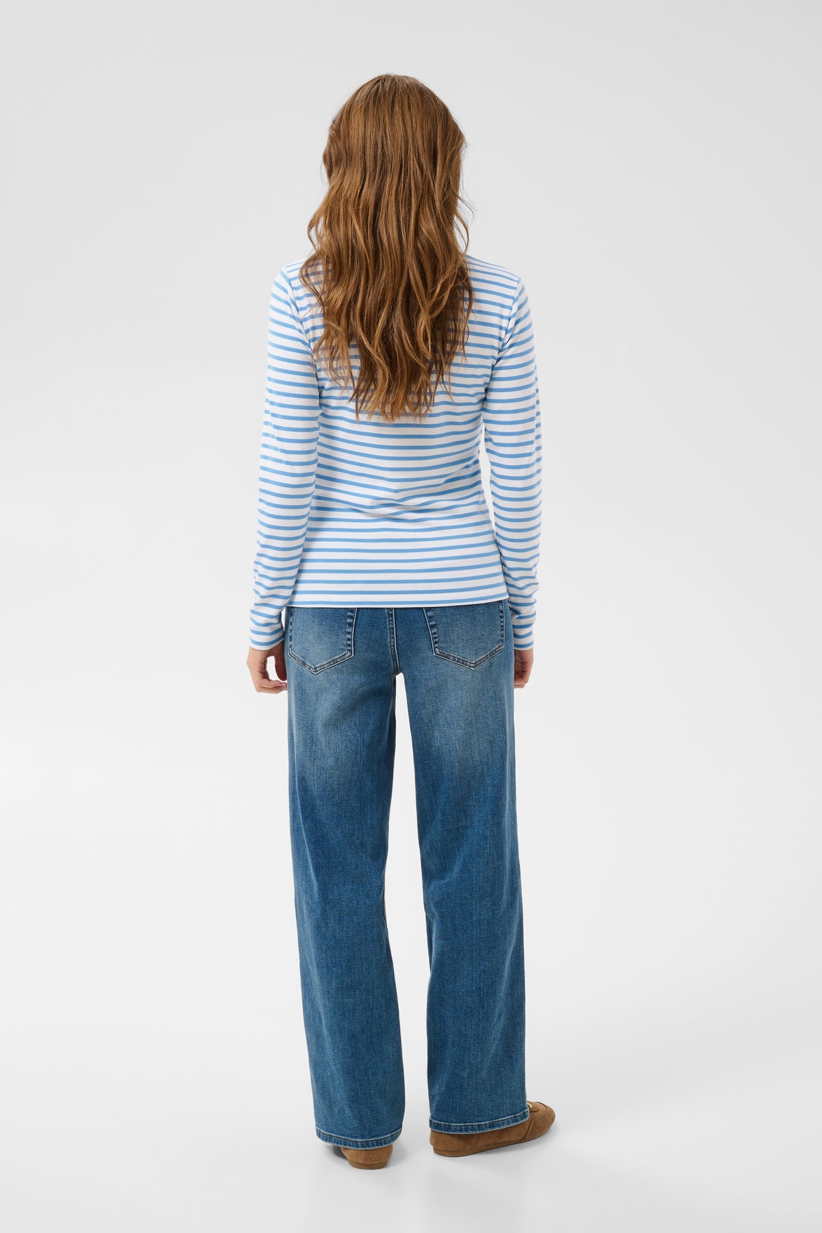  Kaffe Liddy Chalk/Provence Blue Stripe Top with Coffee Heart, 10502821