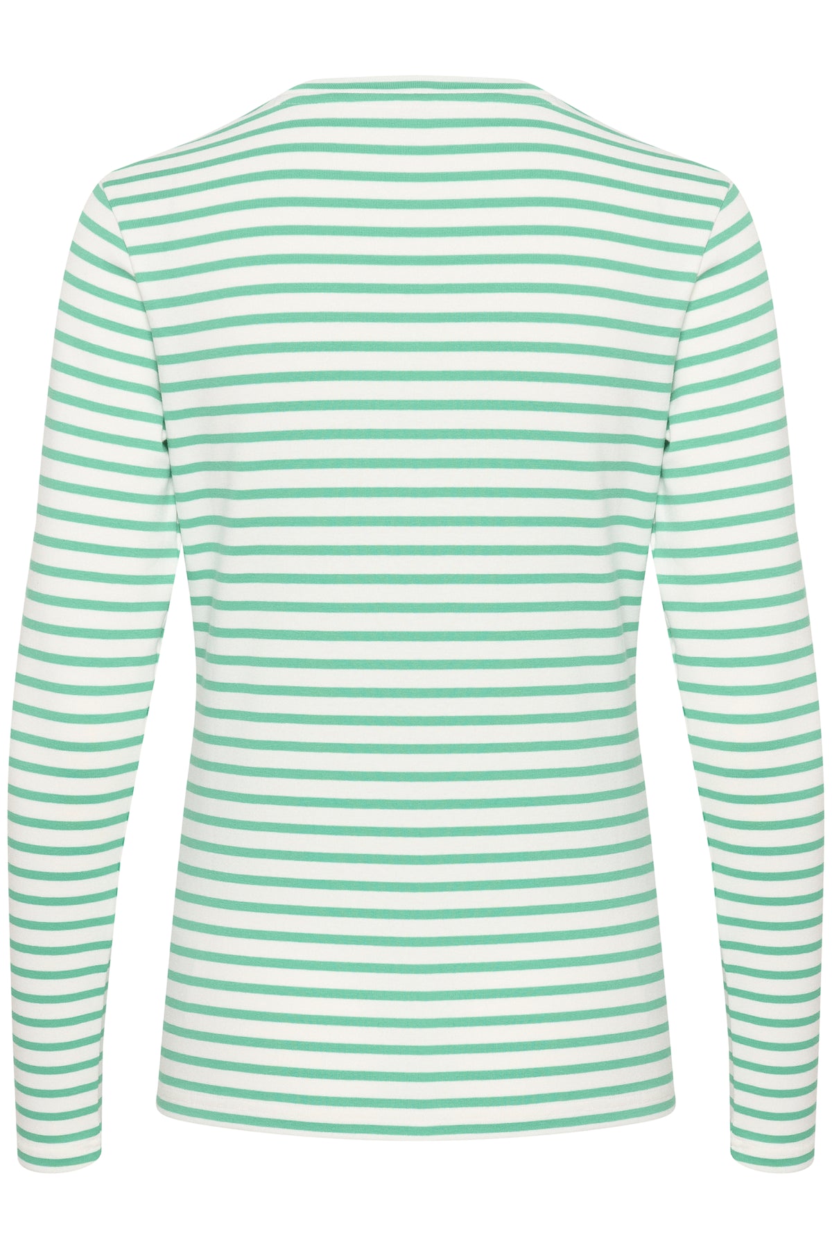 Kaffe Liddy Chalk/Gumdrop Green Stripe Top with Grey Heart, 10502821