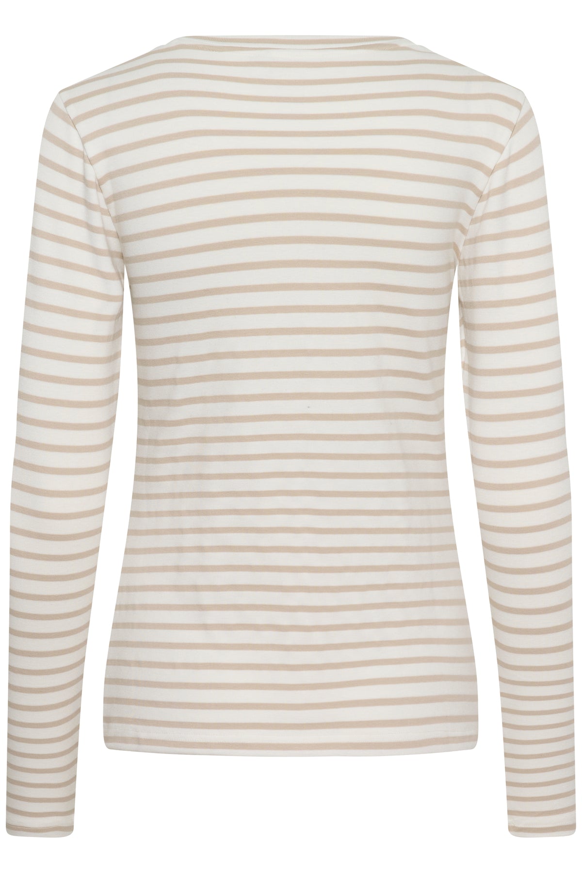 Kaffe Liddy Chalk/Feather Beige Stripe Top with Pink Heart