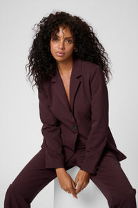 Kaffe Kasakura Fudge Burgundy Single Breasted Blazer, 10506684