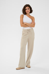 Kaffe Kajenny Feather Beige Wide Leg Elasticated Trousers