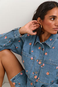 Kaffe Kababeth Floral Embroidered Denim Overshirt, 10508703