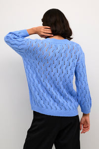 Kaffe Kalena Vista Blue Supersoft Knit Pullover