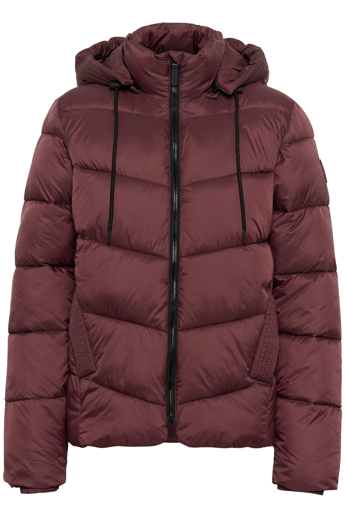 Kaffe Kasusanne Fudge Burgundy Ultimate Puffa Jacket with Detachable Hood
