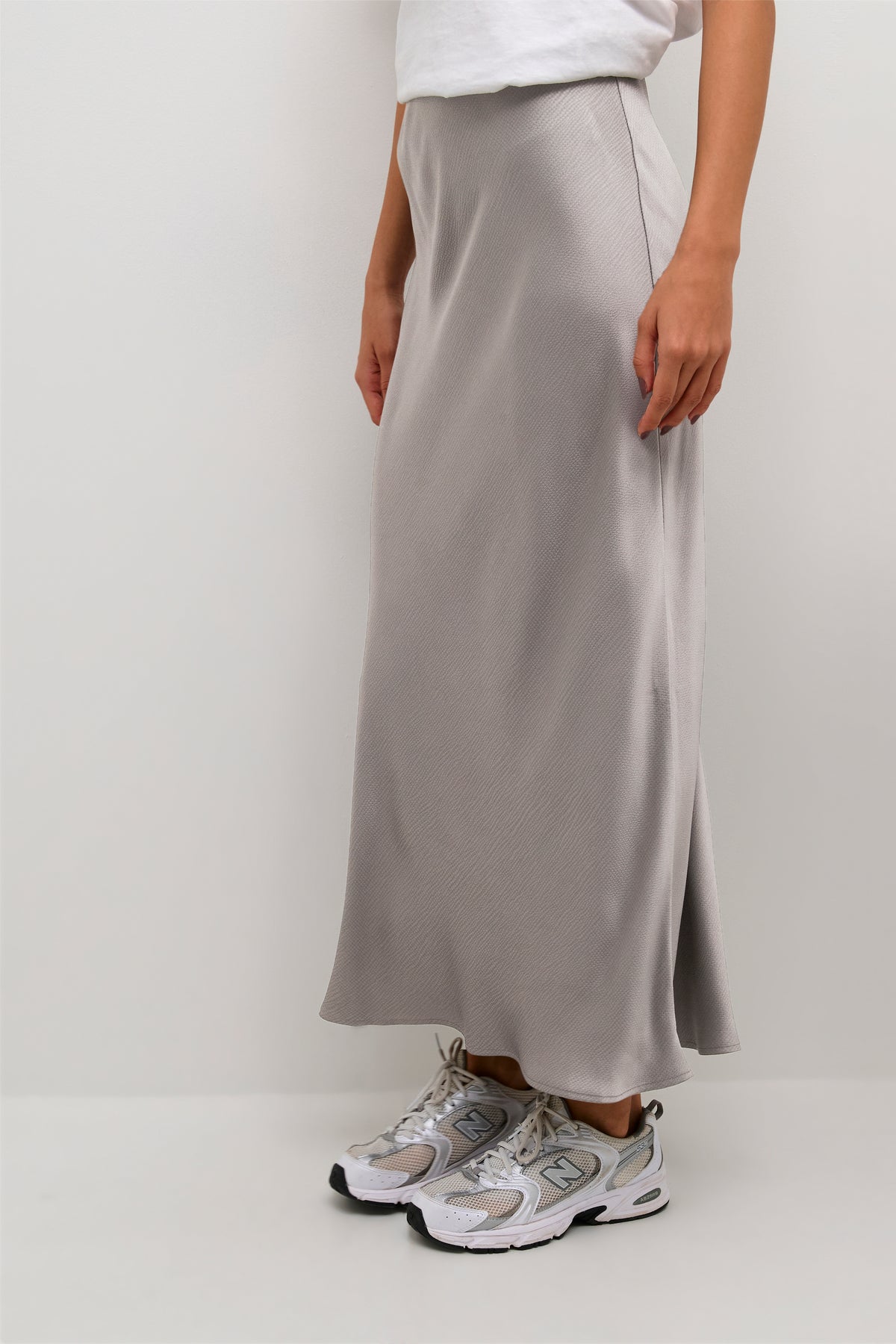 Kaffe Kalotte Steeple Grey Ankle Length Slip Skirt, 10508853