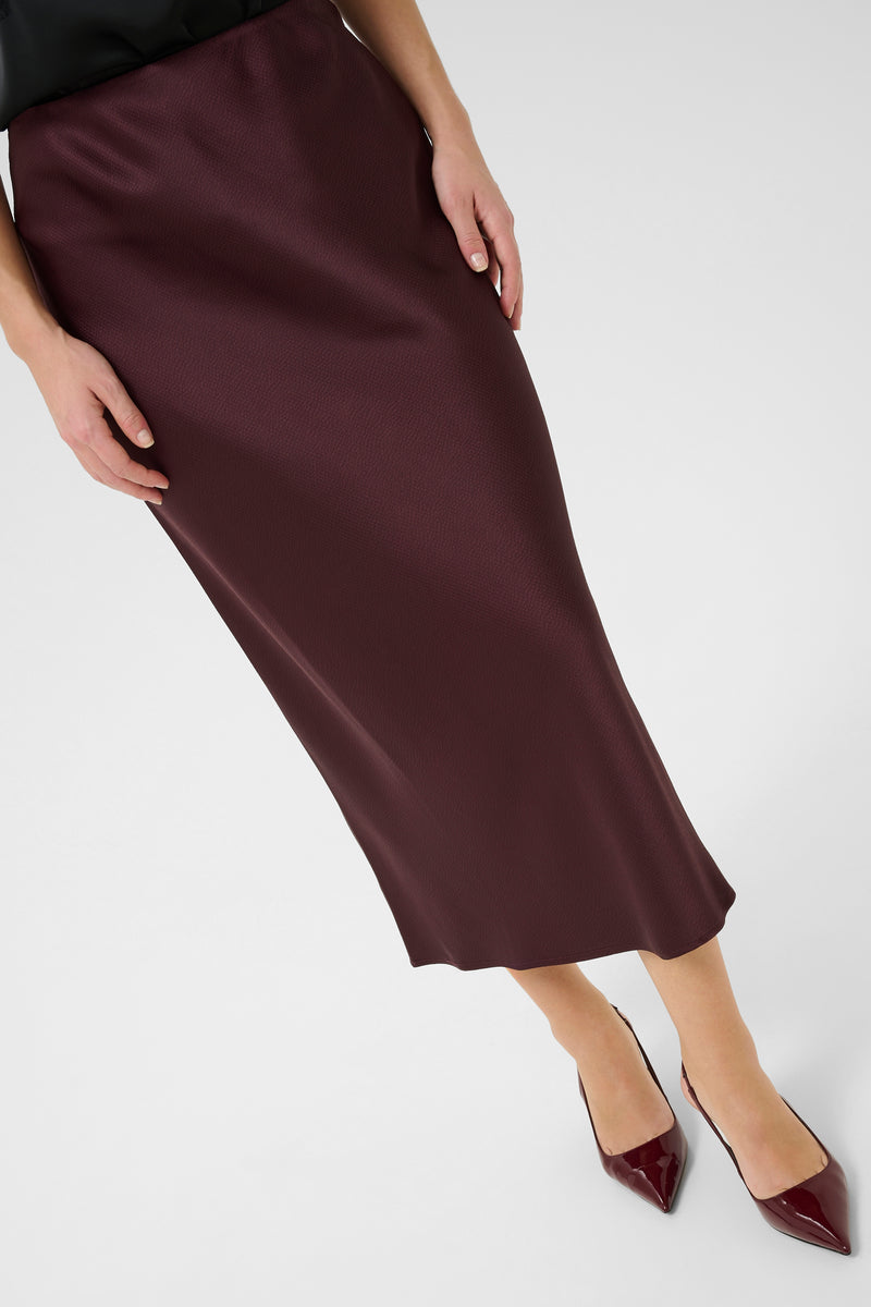 Kaffe Kalotte Fudge Burgundy Satin Slip Skirt