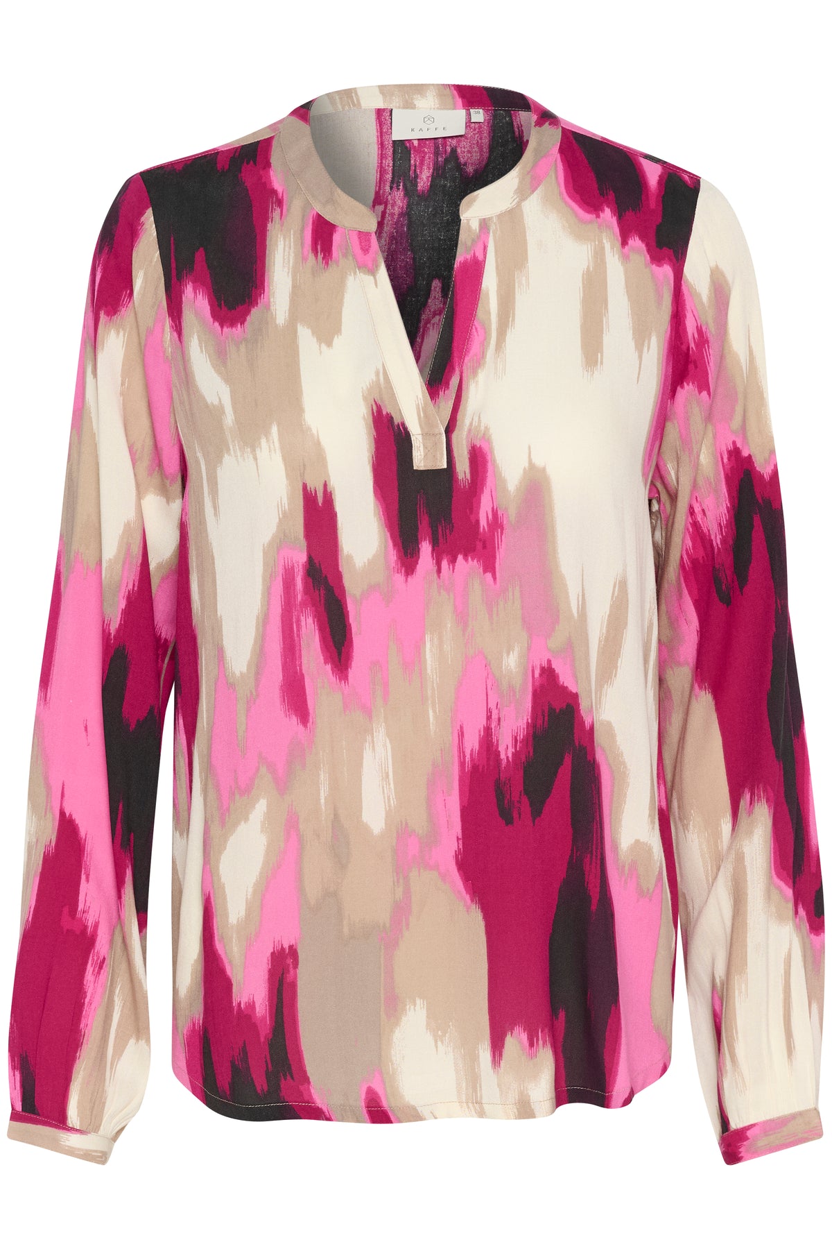 Kaffe Kabeathe Pink Abstract Printed V-Neck Blouse, 10508895