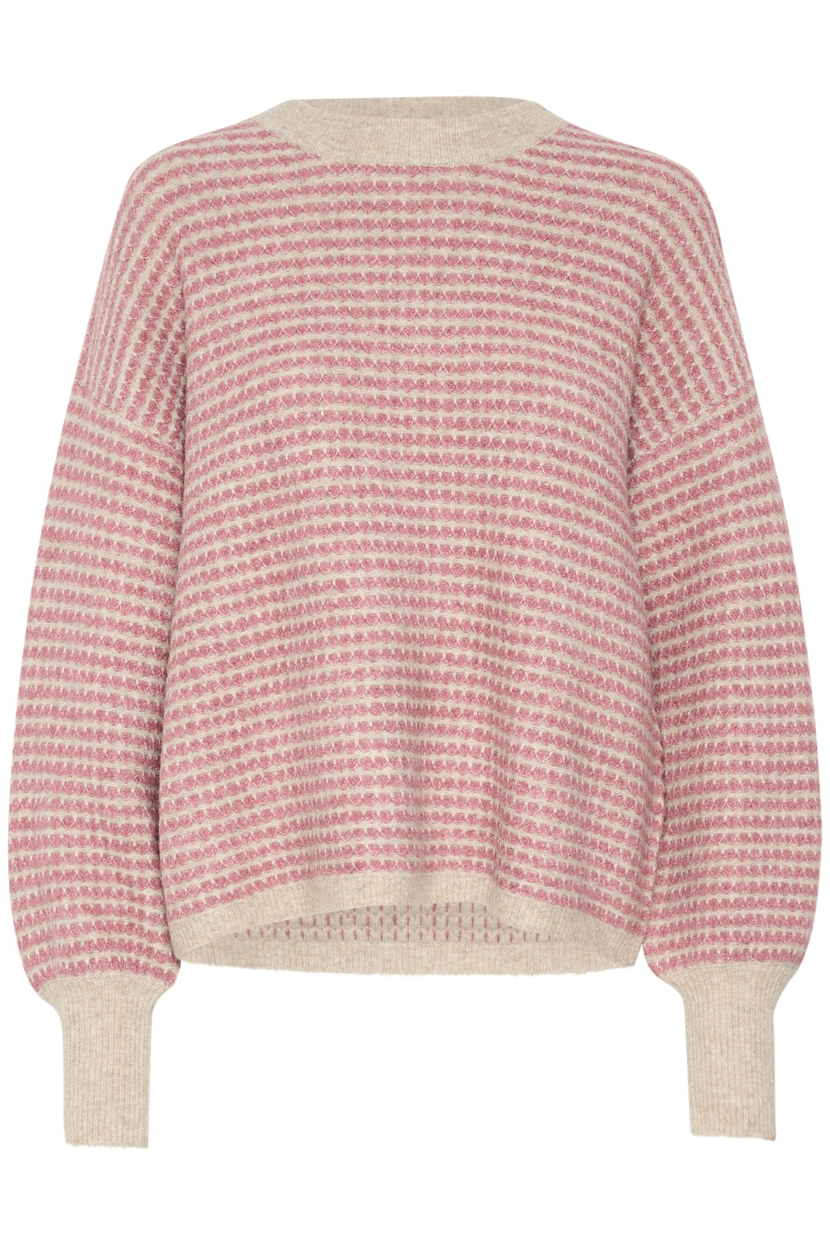 Kaffe Kaellery Feather Beige/Rose Oversized Knitted Pullover, 10509032