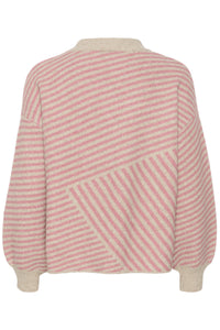 Kaffe Kaverana Feather Beige/Rose Oversized Knitted Pullover, 10509061