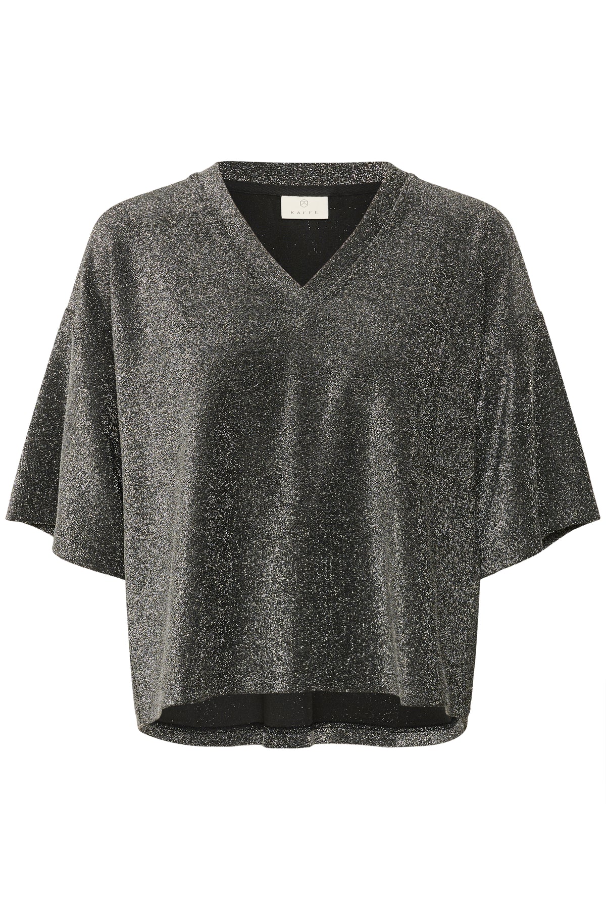 Kaffe KaRita Silver Metallic Glitter Oversized T-Shirt
