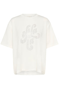 Kaffe Karosie Chalk 'Ooh La La' Embellished Modal T-Shirt, 10511093