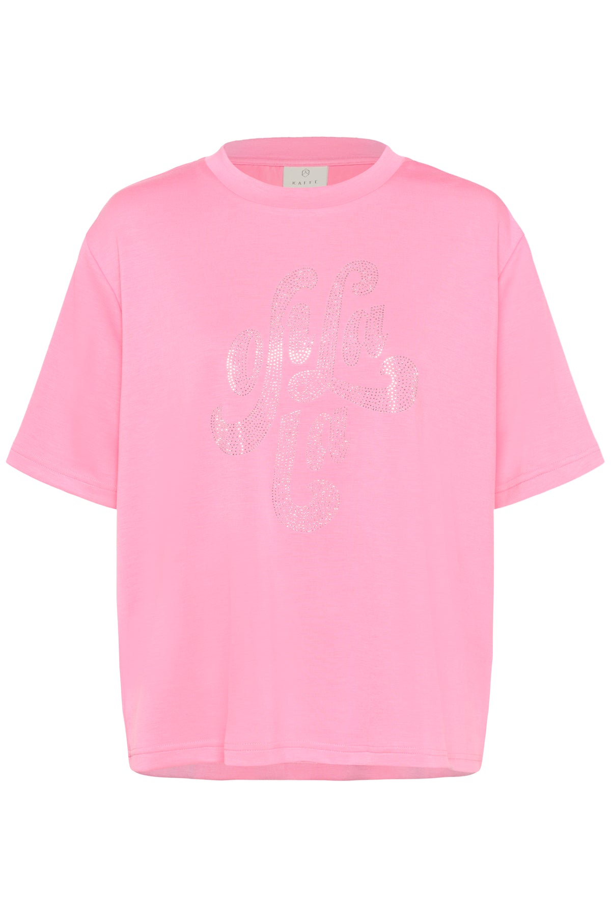 Kaffe Karosie Power Pink 'Ooh La La' Embellished Modal T-Shirt, 10511093