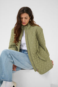 Kaffe KaLeila Dusky Green Quilted Jacket, 10511122