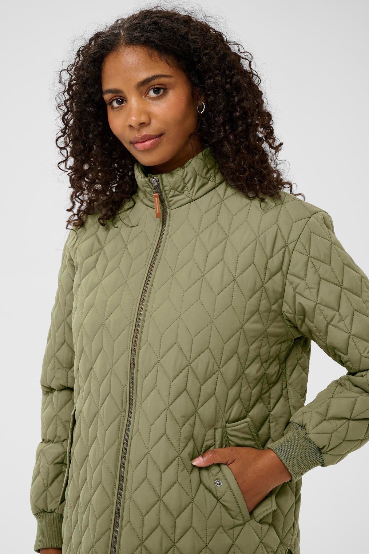 Kaffe KaLeila Dusky Green Quilted Jacket, 10511122