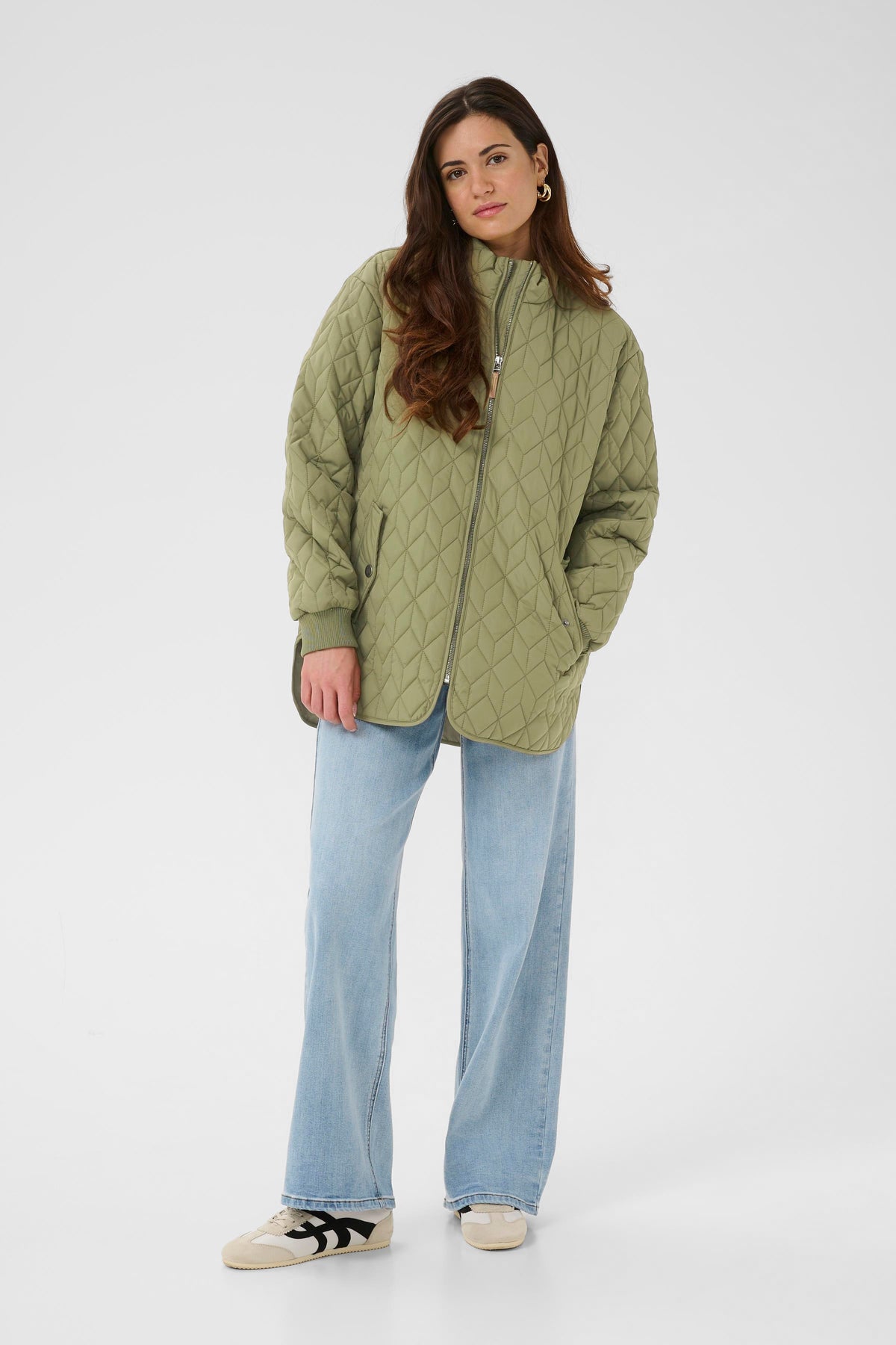 Kaffe KaLeila Dusky Green Quilted Jacket, 10511122