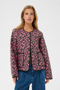 Kaffe Kanuria Pink/Khaki Floral Quilted Jacket