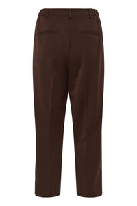 Kaffe KaHeather Coffee Bean Ankle Length Straight Leg Trousers, 10511224