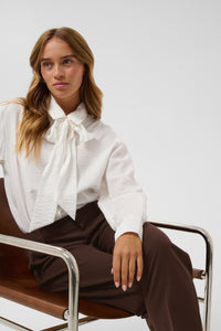 Kaffe KaHeather Coffee Bean Ankle Length Straight Leg Trousers, 10511224