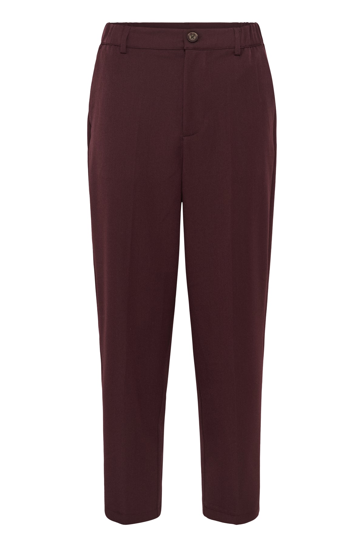 Kaffe KaHeather Fudge Burgundy Ankle Length Straight Leg Trousers