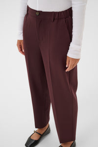 Kaffe KaHeather Fudge Burgundy Ankle Length Straight Leg Trousers