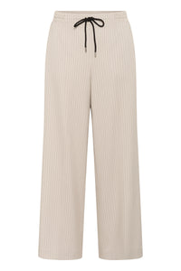 Kaffe Kaserena Beige Striped Wide Leg Trousers, 10511403