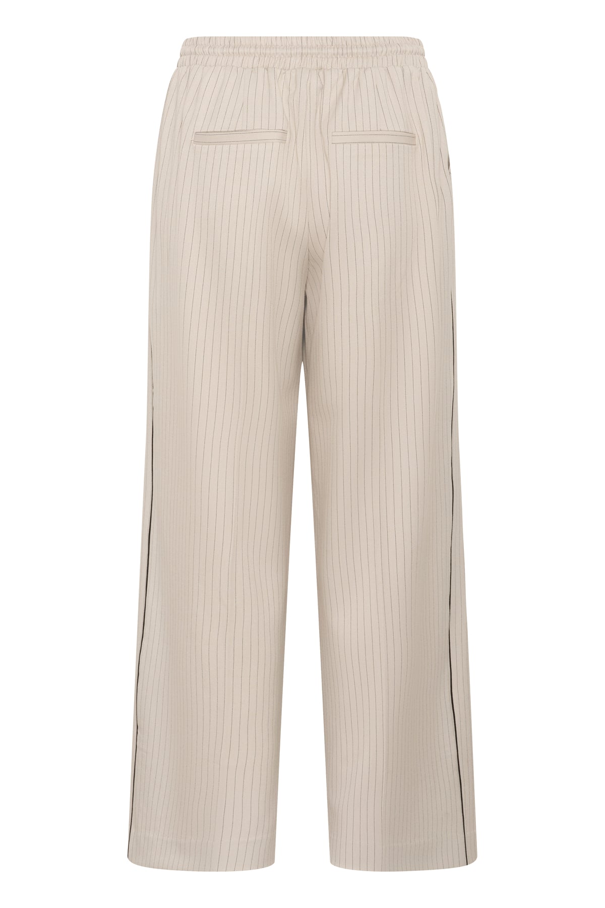 Kaffe Kaserena Beige Striped Wide Leg Trousers, 10511403