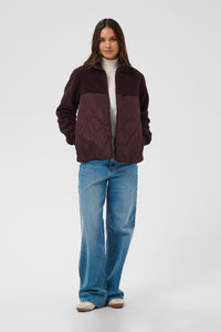 Kaffe Kagracelyn Fudge Burgundy Teddy Fleece Quilted Jacket, 10512279