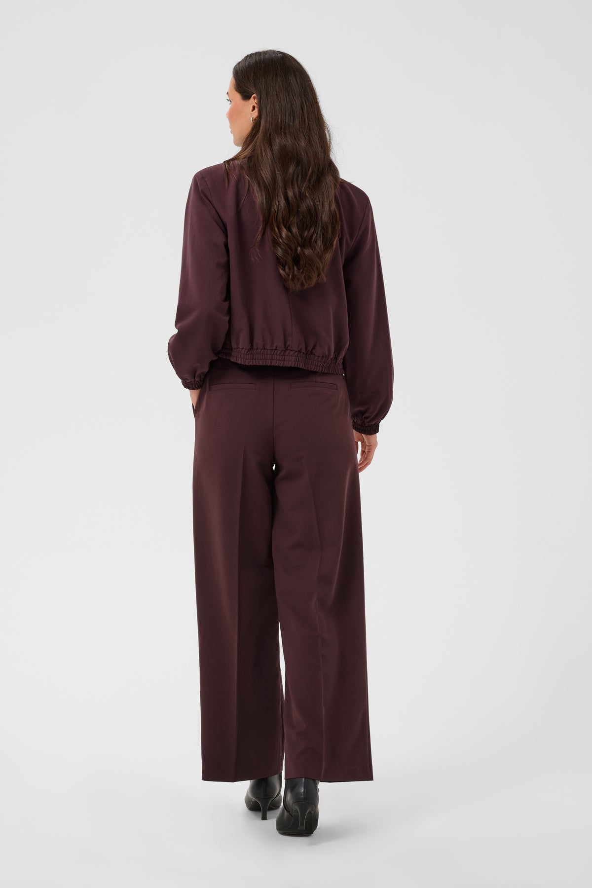 Kaffe Kasakura Fudge Burgundy Bomber Jacket, 10512340