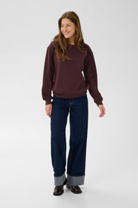 Kaffe KaJenny Fudge Burgundy Lace Fleece Lined Sweatshirt