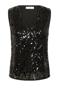 InWear KimbaIW Black Sequin V-Neck Blouse