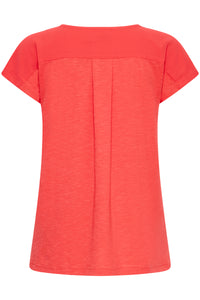 Fransa FrZawov Hibiscus Red V-Neck Top, 20603737