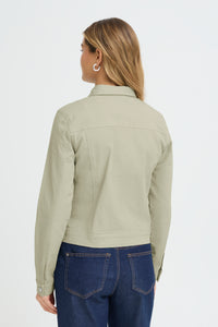Fransa FrVotwill Desert Sage Soft Stretch Denim Jacket, 20609189