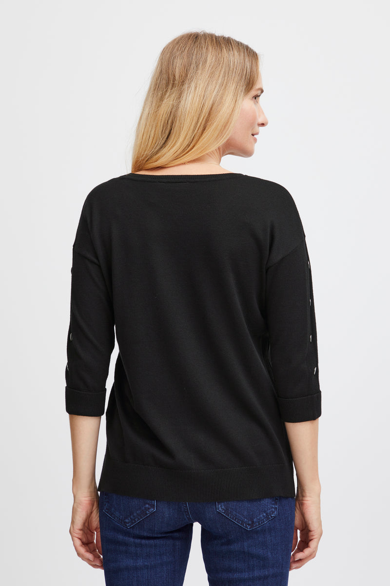 Fransa Frbesmock Black Button Knit