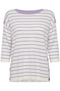 Fransa Frlilli Viola Stripe Button Knit, 20611733