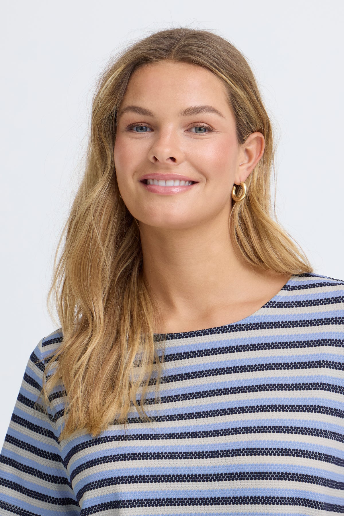 Fransa FrJosie Hydrangea Blue Stripe T-Shirt