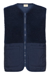 Fransa FrMikala Navy Blazer Teddy Quilted Gilet