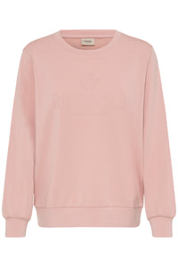 Fransa FrAurora Blush Rose Modal Logo Sweatshirt