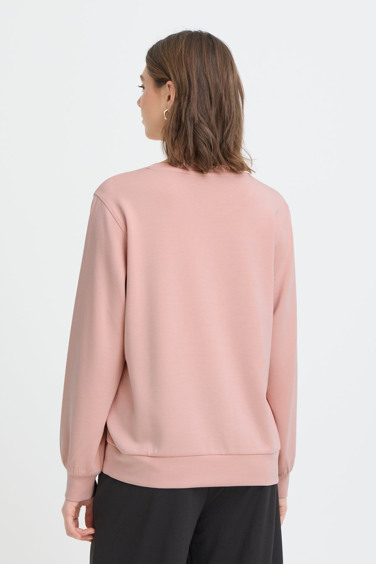 Fransa FrAurora Blush Rose Modal Logo Sweatshirt