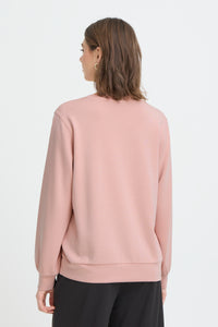 Fransa FrAurora Blush Rose Modal Logo Sweatshirt