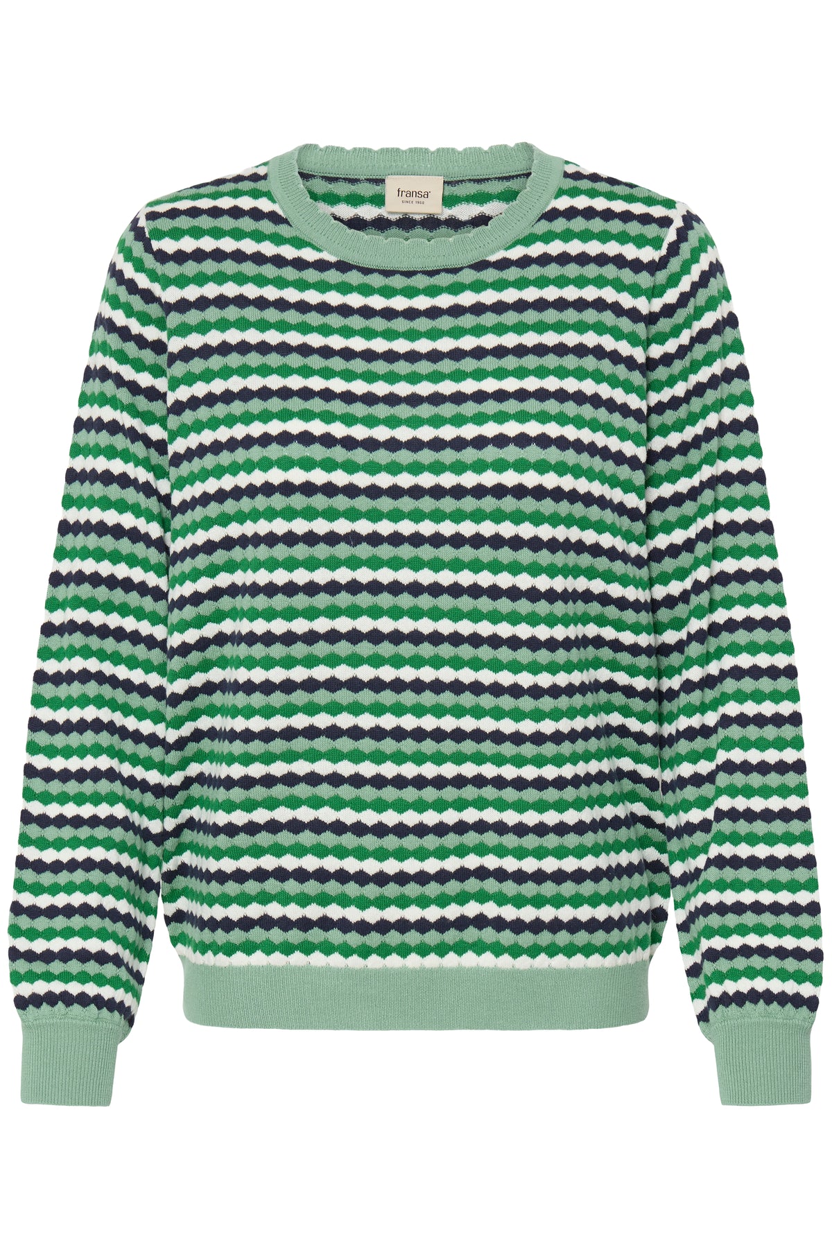 Fransa FrCaia Bosphorus Green Striped Knit, 20617448