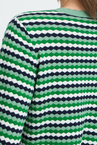Fransa FrCaia Bosphorus Green Striped Knit, 20617448