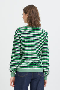 Fransa FrCaia Bosphorus Green Striped Knit, 20617448