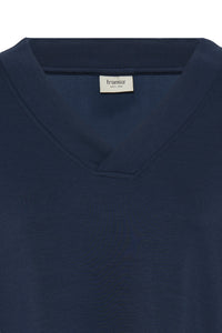 Fransa FrAurora Navy Blazer Modal Oversized V-Neck Top, 20617552