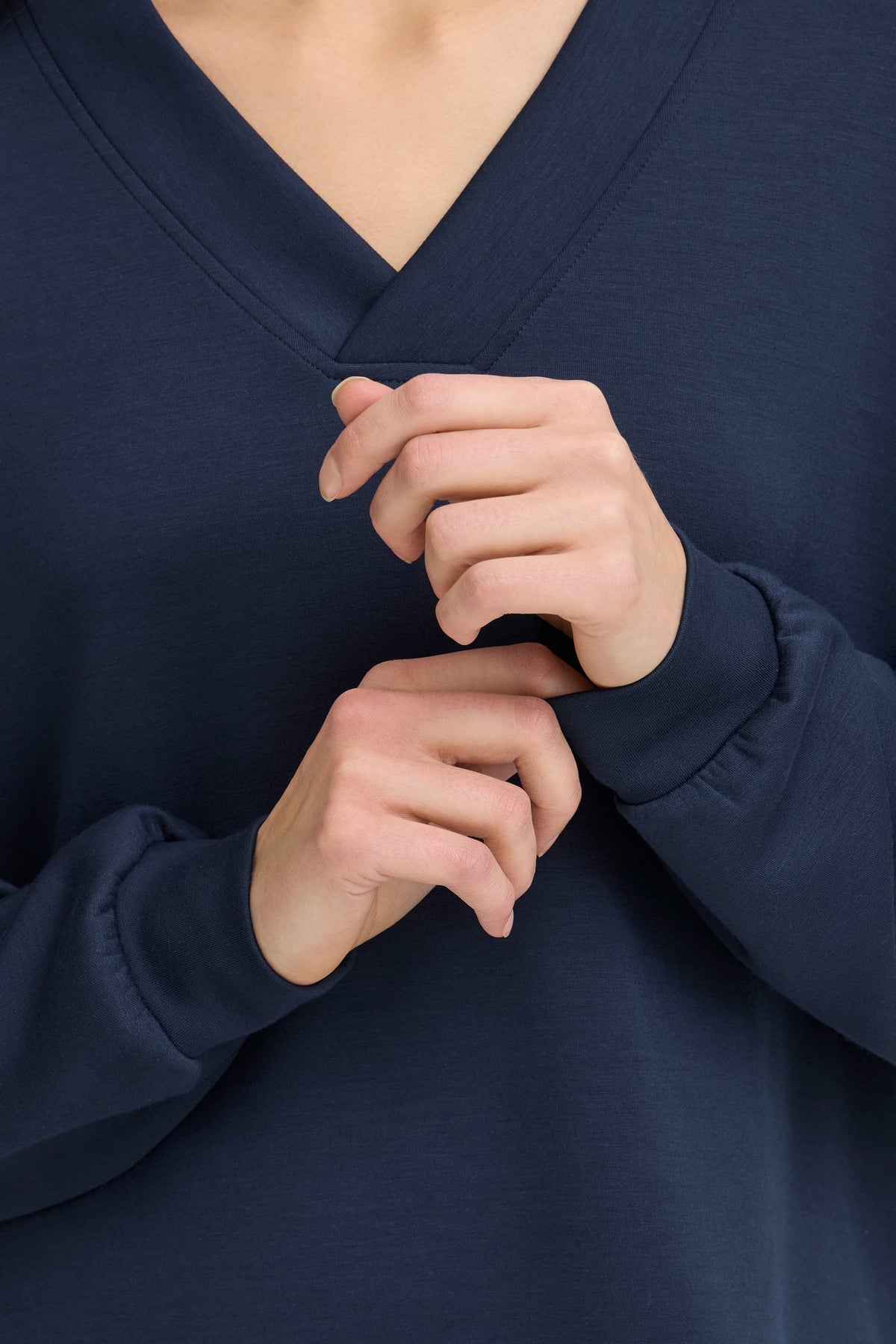 Fransa FrAurora Navy Blazer Modal Oversized V-Neck Top, 20617552