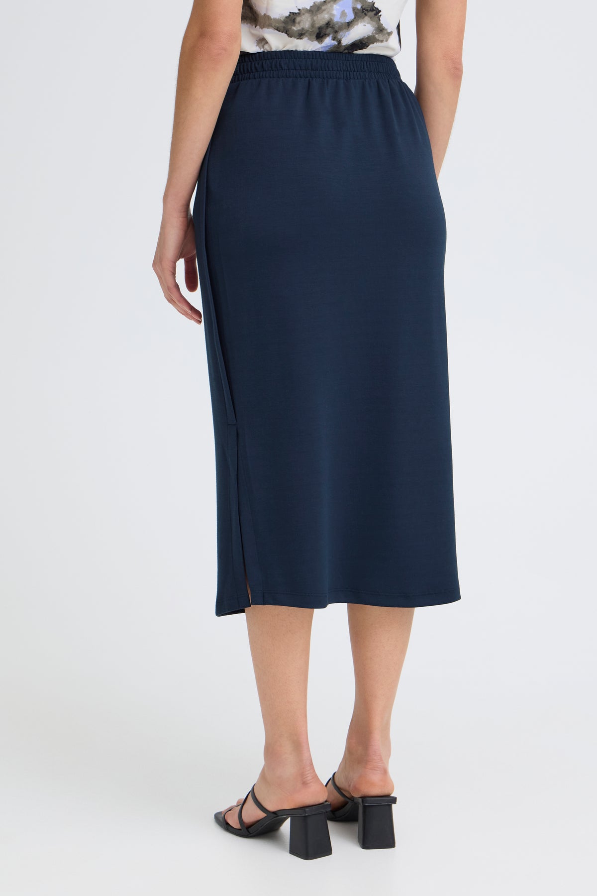Fransa FrAurora Navy Blazer Modal Midi Skirt