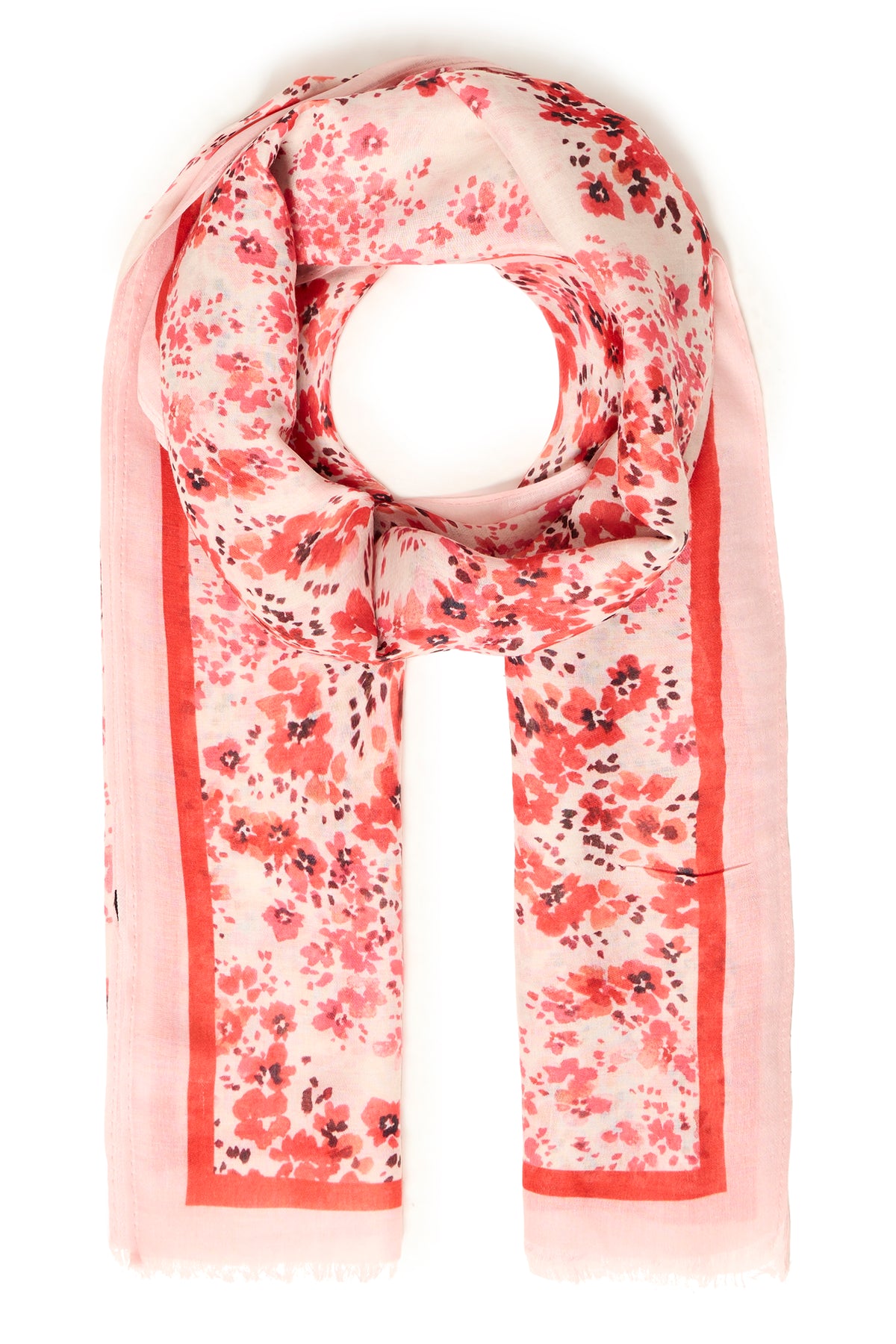 Fransa FrSanni Pink/Hibiscus Floral Print Scarf