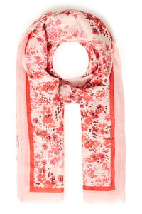 Fransa FrSanni Pink/Hibiscus Floral Print Scarf