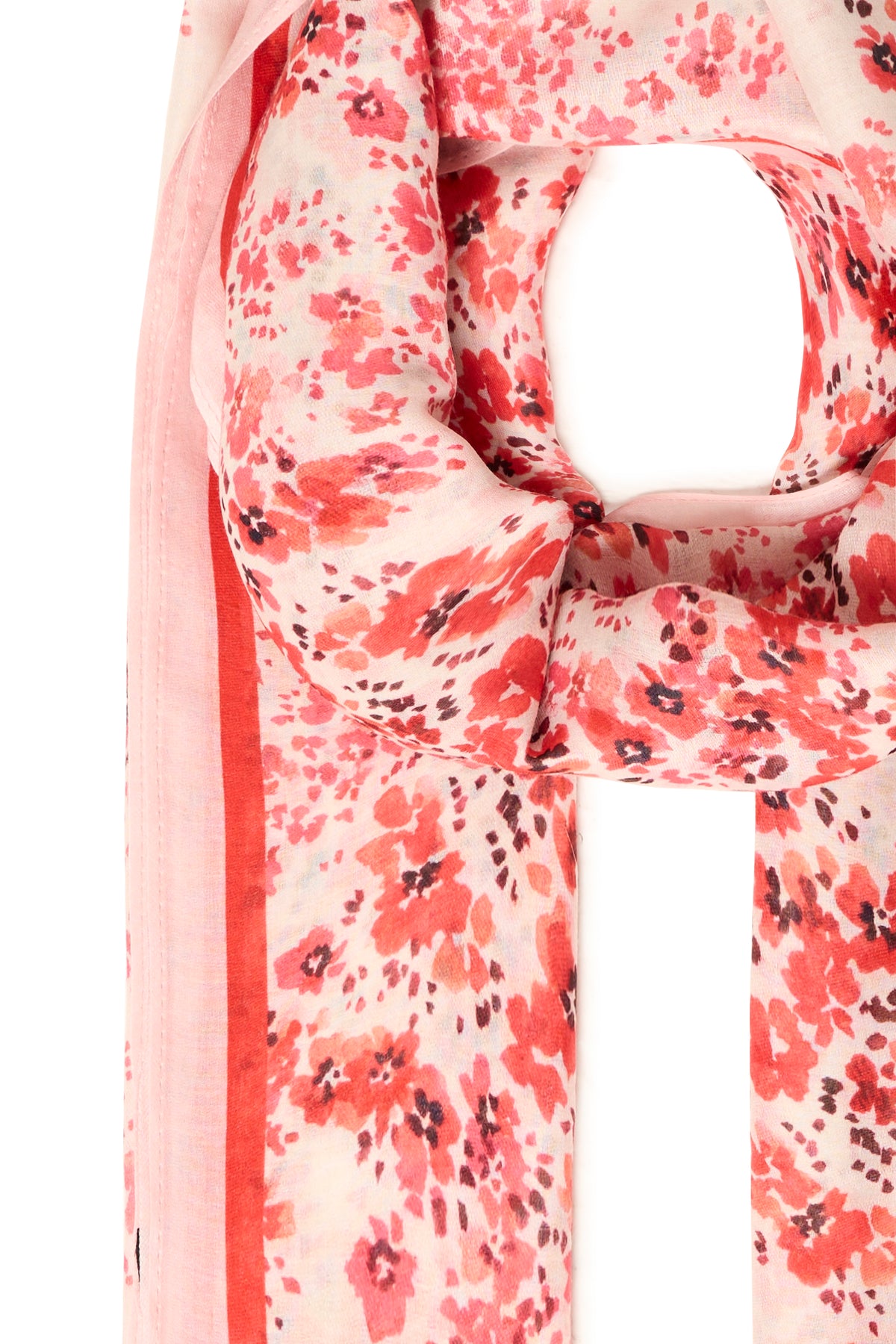 Fransa FrSanni Pink/Hibiscus Floral Print Scarf