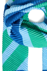 Fransa FrPlisea Bosphorus Green/True Blue Printed Plisse Scarf